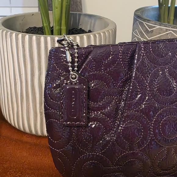 COACH  Purple Embossed Clutch - Picture 5 of 15